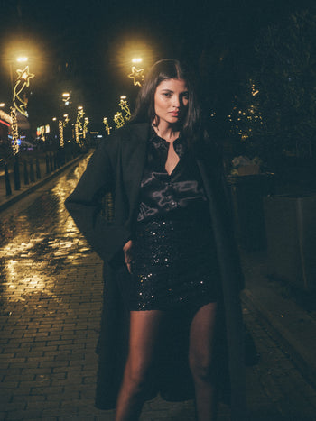 Draped Satin Shirt
