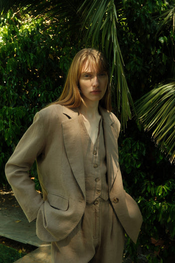 Linen Special Edition Oversized Blazer Khaki