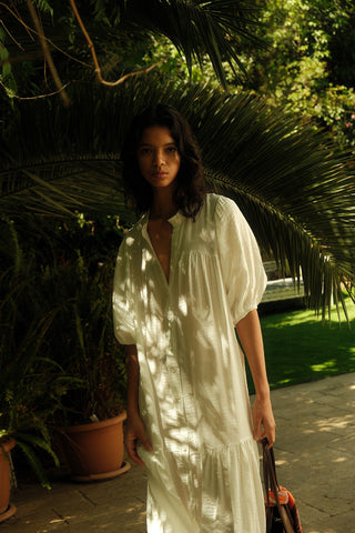 Balloon Sleeve Maxi Dress