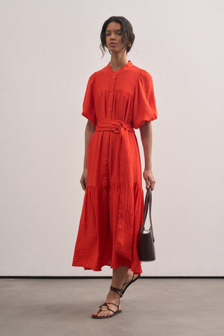 Balloon Sleeve Maxi Dress