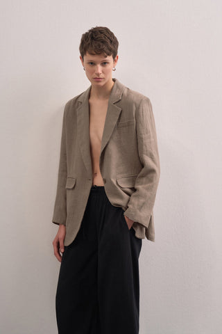 Linen Special Edition Oversized Blazer Khaki
