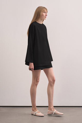 Black Linen Blouse