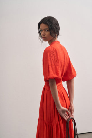 Balloon Sleeve Maxi Dress