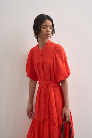 Balloon Sleeve Maxi Dress