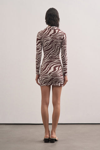 Polo Collar Patterned Dress