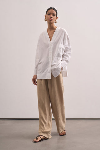 Linen V-neck Shirt