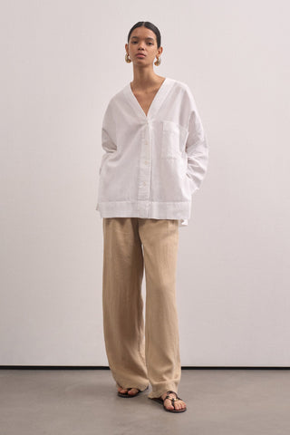 Linen V-neck Shirt