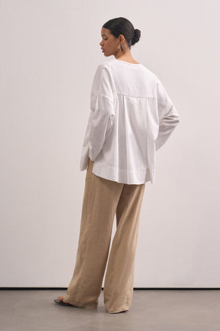 Linen V-neck Shirt