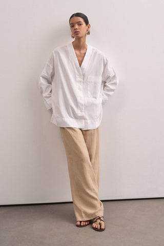 Linen V-neck Shirt