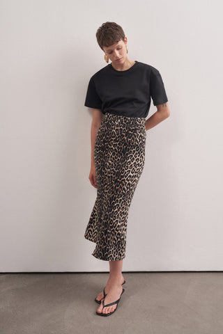 Leopard Pattern Midi Skirt