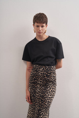 Leopard Pattern Midi Skirt