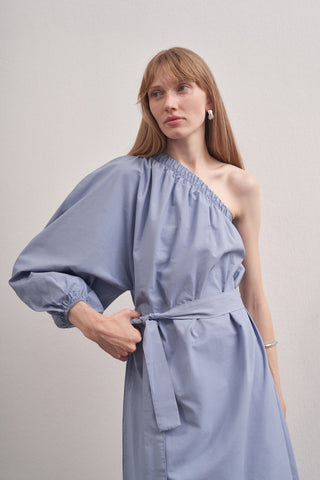 One Shoulder Dress Blue