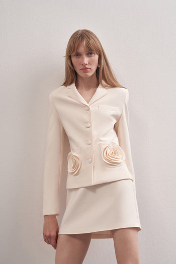 Rose Detail Jacket Bone