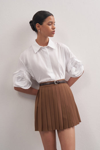Rose Detailed Short Sleeve Shirt