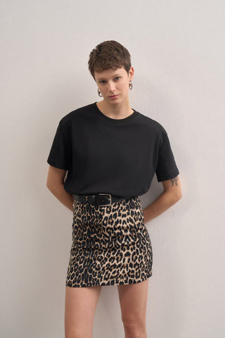 Leopard Print Mini Skirt