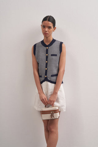 Gold Button Detailed Vest