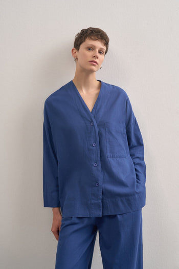 Linen V-neck Shirt