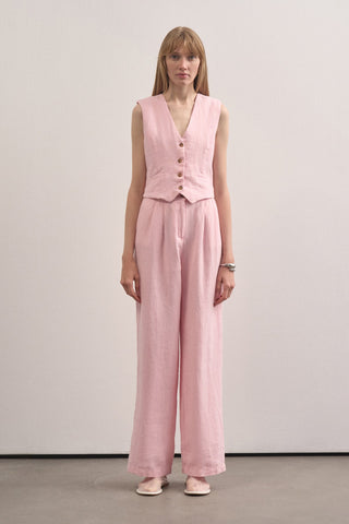 Linen Special Edition Vest Palazzo Trousers Set