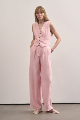 Linen Special Edition Vest Palazzo Trousers Set