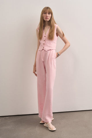 Linen Special Edition Vest Palazzo Trousers Set