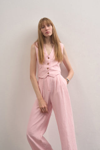 Linen Special Edition Vest Palazzo Trousers Set