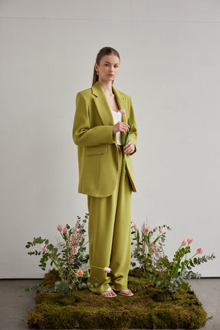 Premium Helena Oversized Blazer Olive Green