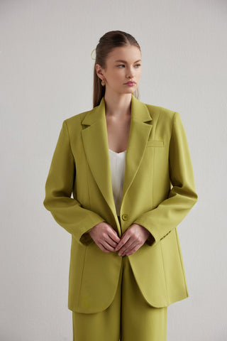 Premium Helena Oversized Blazer Olive Green