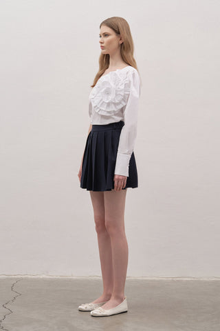 Rose Detailed One Shoulder Shirt
