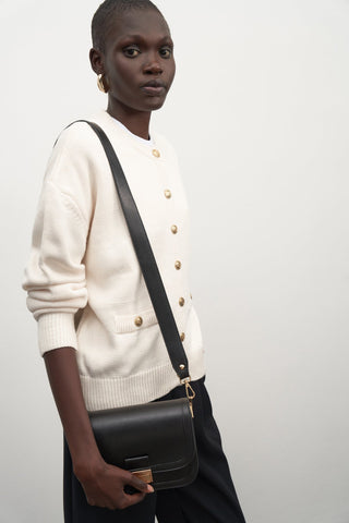 Gold Buttoned Basic Cardigan