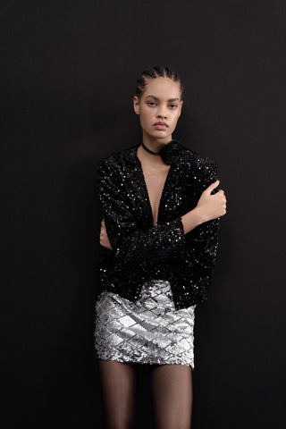 Rhinestone Sequin Mini Skirt