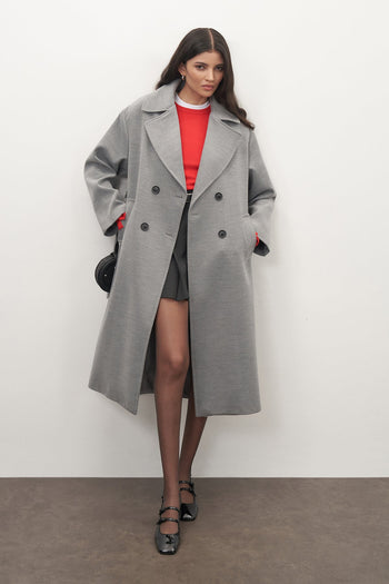 Private Edition Buttoned Grey Coat