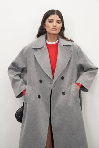 Private Edition Buttoned Grey Coat