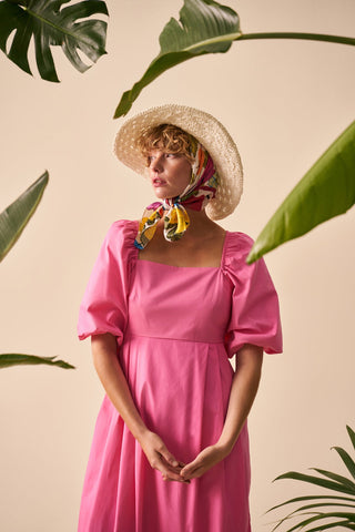 Balloon Sleeve Form Maxi Dress