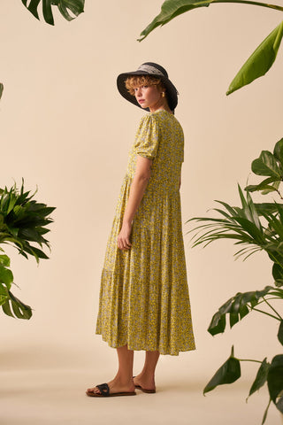 Flower Patterned Midi Dress