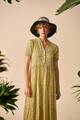 Flower Patterned Midi Dress