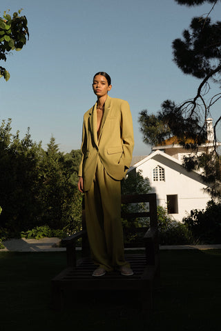 Premium Helena Oversized Blazer Olive Green