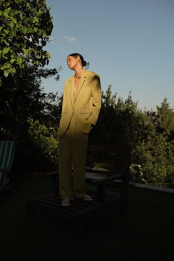 Premium Helena Oversized Blazer Olive Green