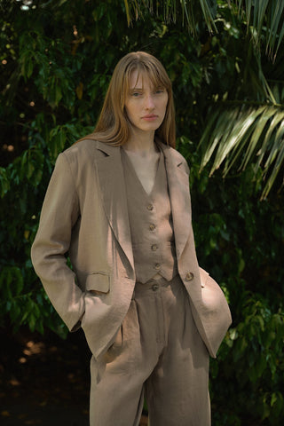 Linen Special Edition Oversized Blazer Khaki