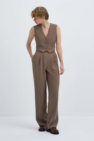 Special Edition Blazer Vest Palazzo Trousers Set Violet