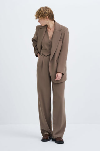 Special Edition Blazer Vest Palazzo Trousers Set Violet