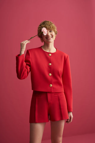 Dore Buttoned Jacket Shorts Set