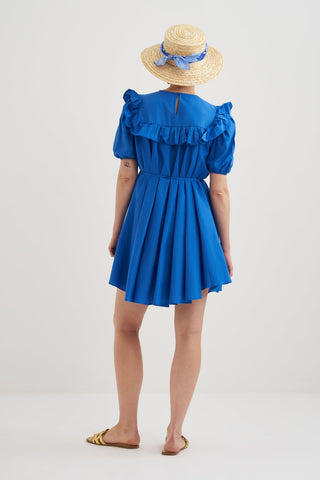 Mini Poplin Dress Deep Blue