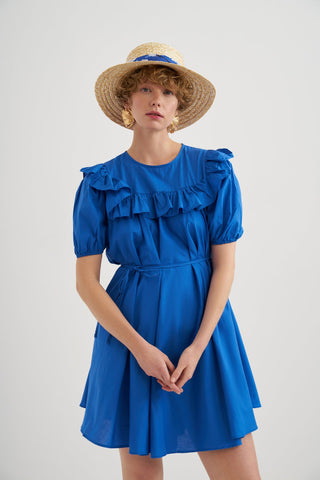 Mini Poplin Dress Deep Blue
