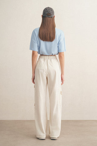 Blue Drawstring Oversised T-shirt
